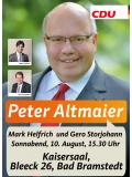 Veranstaltungsplakat mit Peter Altmeier