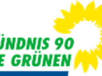 Logo Bündnis 90/Die Grünen, Schriftzug und stilisierte Sonnenblume