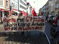 Transparent gegen die Rente mit 67, IG BAU Jugend Weser-Ems