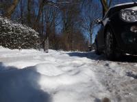 Der verschneite Weg im März 2013