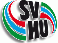 Buchstaben SVHU, links u. rechts, rote, blaue u. grüne Streifen