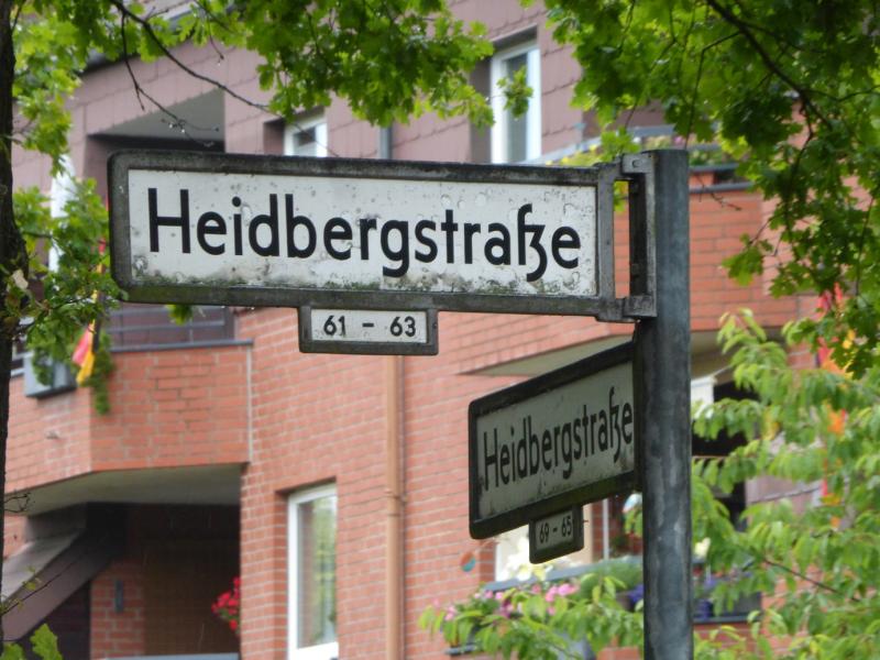 Straßenschild in der Heidbergstraße