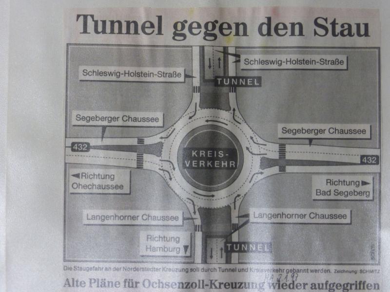 Zeitungsausschnit mit Kreiselskizze aus dem Jahr 1997